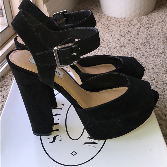 Steve Madden Jillyy Black Sued - Picture 5 of 6